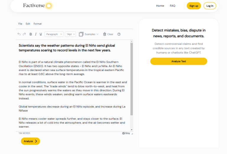 Factiverse AI Editor