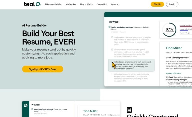AI Resume Builder by Teal