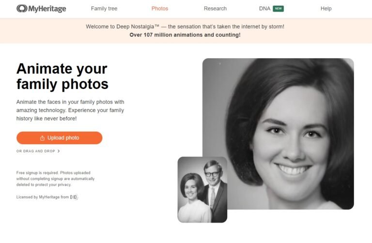 MyHeritage Deep Nostalgia
