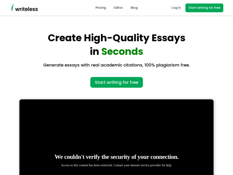 Writeless AI – Create High-Quality Essays in Seconds
