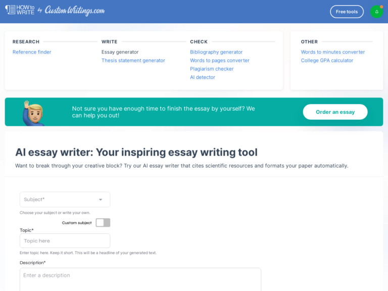 CustomWritings AI Essay Writer