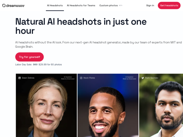 Dreamwave AI Headshots